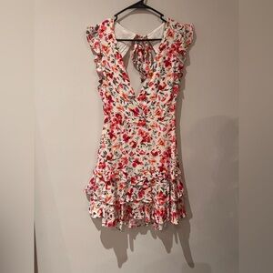 NWT Pink Floral Ruffle Mini  Dress